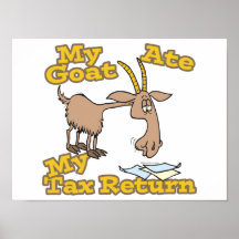 goat ate my tax return cartoon poster