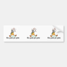 Goat Playing Badminton Bumper Stickers