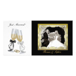 Goblets Gold Wedding Photo Card