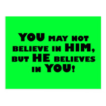 God believes in atheists postcards