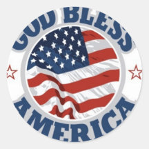 God bless America Round Sticker