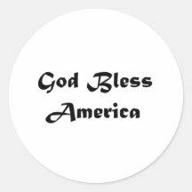god bless america round stickers
