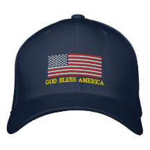 GOD BLESS AMERICA U.S. Flag Embroidered Hat