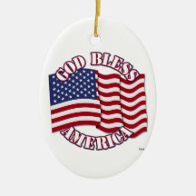 God Bless American with USA Flag Ornaments