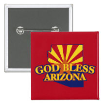 God Bless Arizona Pinback Button