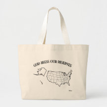 GOD BLESS OUR RESERVES with US outline Canvas Bags