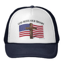 God Bless Our Troops Mesh Hats