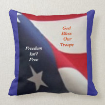 God Bless our Troops throw pillow