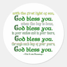 God Bless You Round Stickers