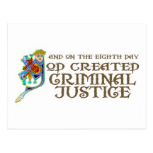 God Created Criminal Justice Post Cards