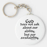 God does not ask... keychains