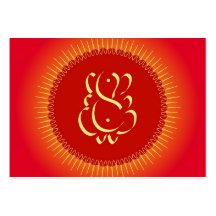 God Ganesha with sun rays Business Card