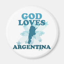 God Loves Argentina Magnets