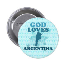 God Loves Argentina Pin