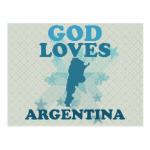 God Loves Argentina Postcard