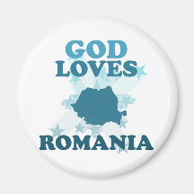 God Loves Romania Fridge Magnets