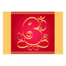 God Om Ganesha on red Business Cards