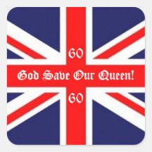God Save Our Queen!-60 years/British Flag Sticker