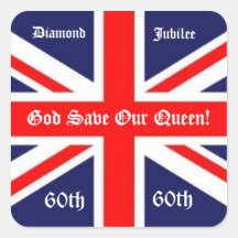 God Save Our Queen!-60 years/British Flag Stickers