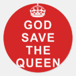 God Save the Queen Tshirts, Bags, Gifts Round Stickers