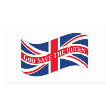 God Save the Queen with Union Jack Business Card Templates