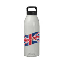 God Save the Queen with Union Jack Drinking Bottle
