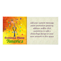 Goddess Bless America Personalized Photo Card