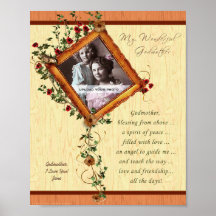 Godmother 8x10 Rose Frame Personalised Print