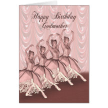 Godmother, a ballerina birthday card