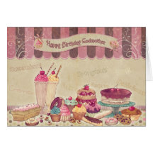 Godmother - Birthday Card - Cakes And sweets