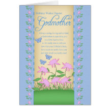 godmother birthday card flowers and butterflies