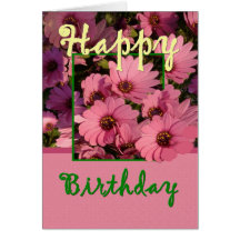 GODMOTHER - Birthday with Pink Daisy Flowers Greeting Cards