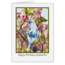 Godmother's Birthday Card with Blue Parrot