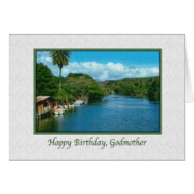 Godmother's Birthday Card with Hawaiian River