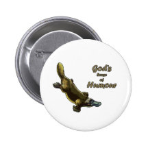 God's joke pinback button