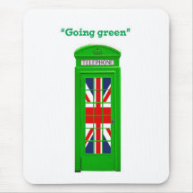 "Going green" London phone box Mouse Pad
