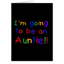 Going to be an Auntie Primary Colours Greeting Card