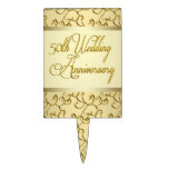 Gold 50th Wedding Anniversary Cake Topper