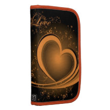 Gold Abstract Heart Rickshaw Day Planner Folio