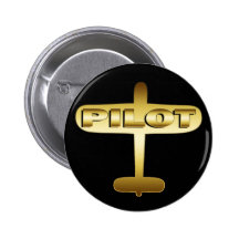 GOLD AIRPLANE PILOT PIN