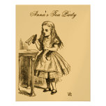 GOLD Alice in Wonderland Tea Party Birthday Personalized Invites