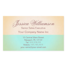 Gold and Aqua Elegant Contemporary Lady's Chic Business Card Template