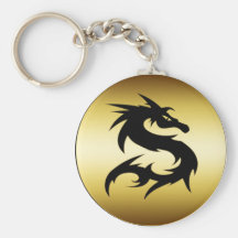 GOLD AND BLACK DRAGON KEYCHAINS