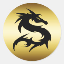 GOLD AND BLACK DRAGON STICKER