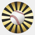 GOLD AND BLACK RETRO BASEBALL STICKERS
