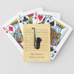 Gold and Black Saxophone Sheet Music Playing Cards