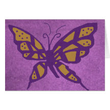 Gold and Purple butterfly blank card