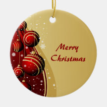 Gold and Red Christmas Balls Ornament