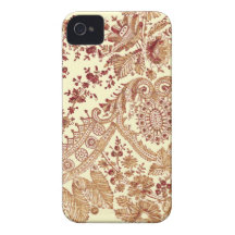 Gold And Red Lace iPhone 4 Case-Mate Case