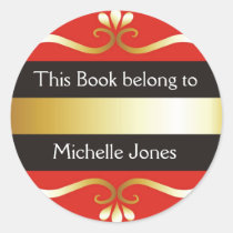 Gold And Red This Book Belongs To Bookplates stickers
